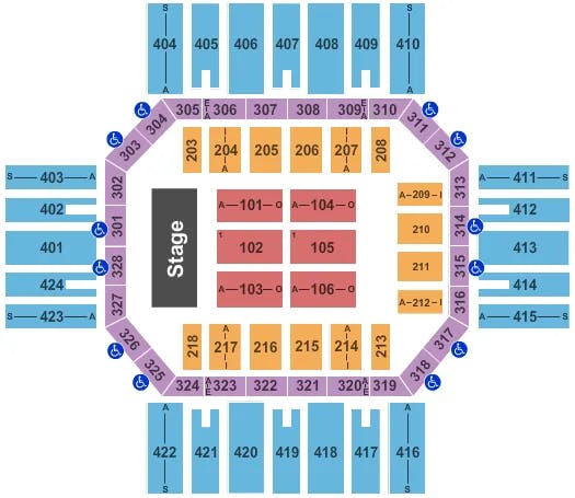  END STAGE Seating Map Seating Chart