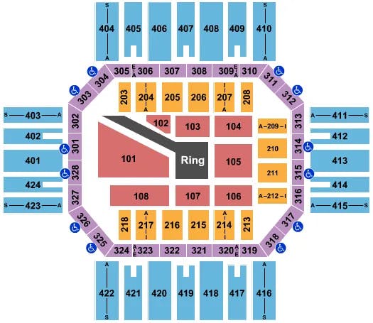  WWE SMACK DOWN Seating Map Seating Chart
