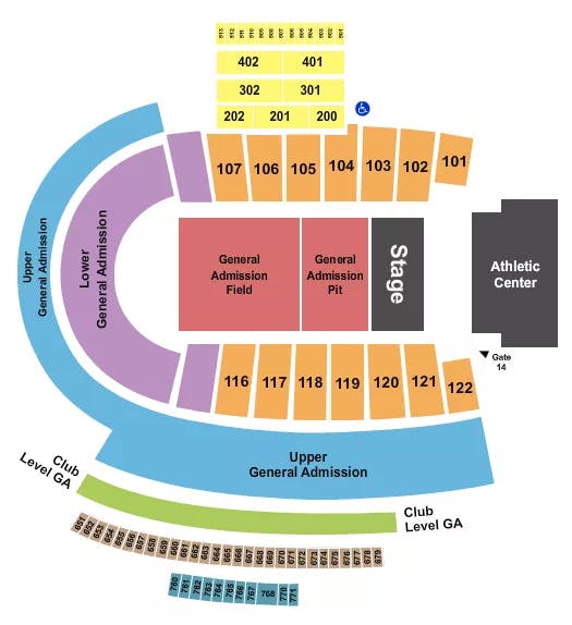  ENDSTAGE GA PIT Seating Map Seating Chart