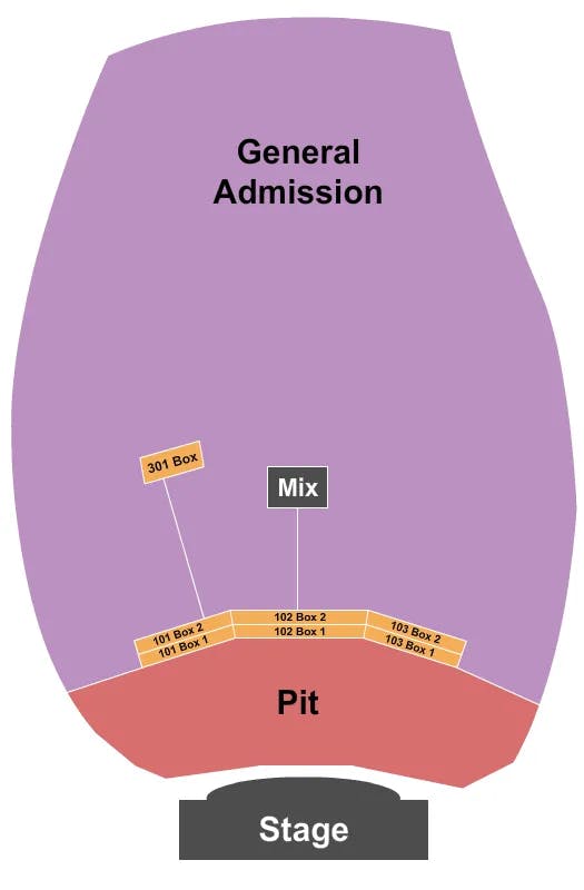  PIT GA BOXES Seating Map Seating Chart