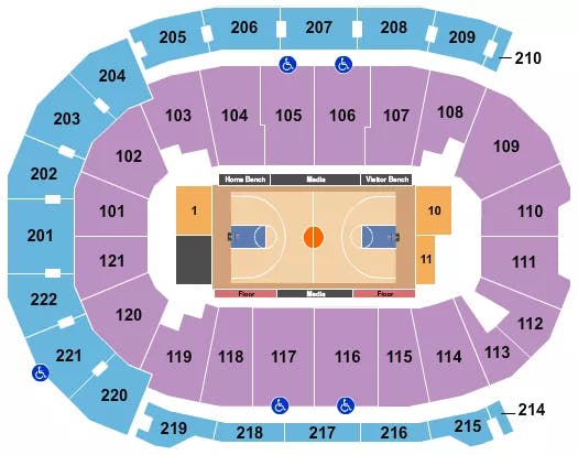 FORD CENTER IN BASKETBALL COLLEGE Seating Map Seating Chart