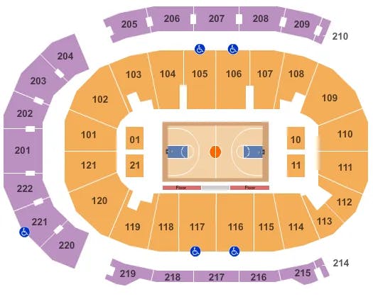 FORD CENTER IN BASKETBALL Seating Map Seating Chart