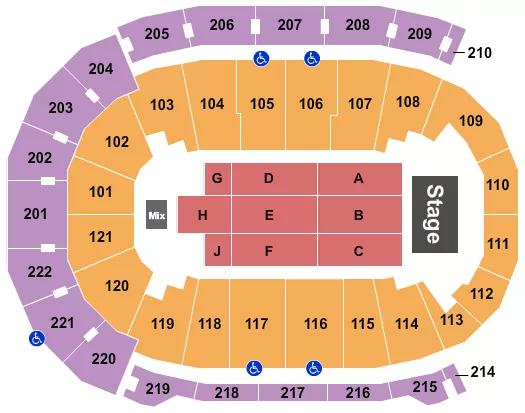FORD CENTER IN END STAGE Seating Map Seating Chart