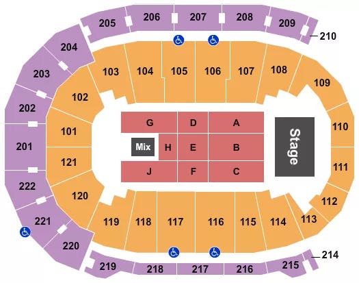 FORD CENTER IN ENDSTAGE 4 Seating Map Seating Chart