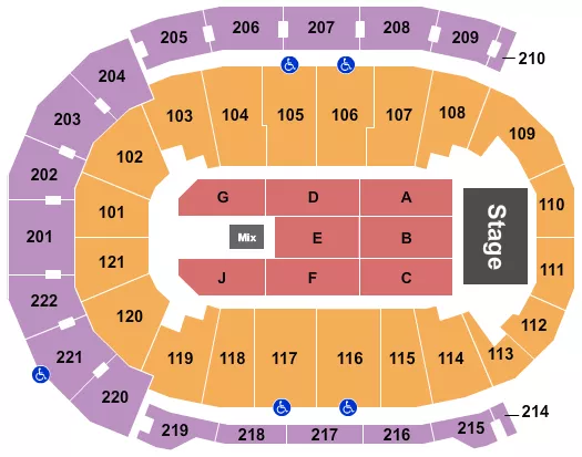 FORD CENTER IN ENDSTAGE 5 Seating Map Seating Chart