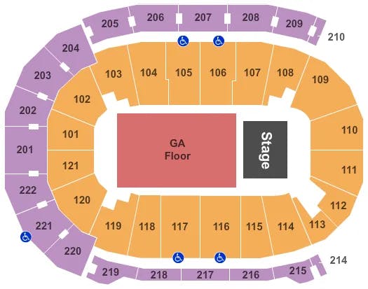 FORD CENTER IN ENDSTAGE GA FLOOR Seating Map Seating Chart