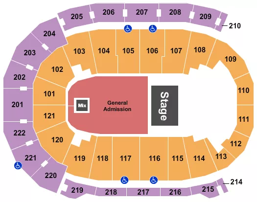 FORD CENTER IN ENDSTAGE GA FLOOR 2 Seating Map Seating Chart