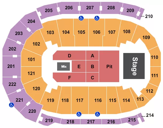 FORD CENTER IN ENDSTAGE PIT 2 Seating Map Seating Chart