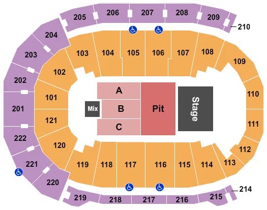 FORD CENTER IN ENDSTAGE PIT Seating Map Seating Chart