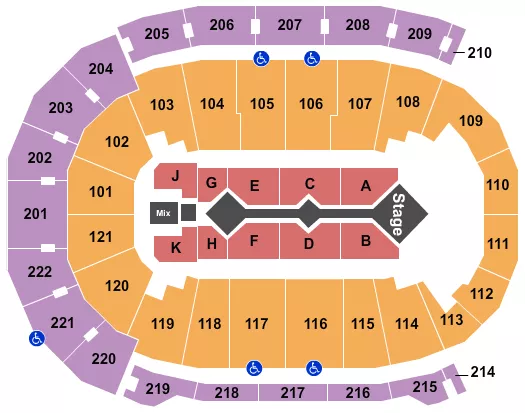 FORD CENTER IN FOR KING AND COUNTRY Seating Map Seating Chart
