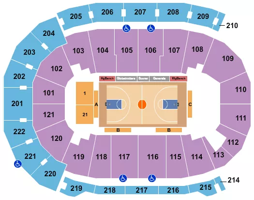 FORD CENTER IN HARLEM GLOBETROTTERS Seating Map Seating Chart