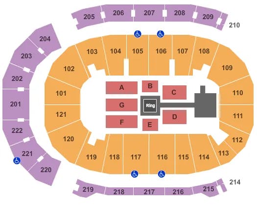FORD CENTER IN WWE Seating Map Seating Chart
