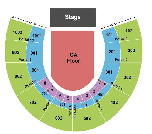  ENDSTAGE GA FLOOR Seating Map Seating Chart