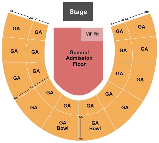  ENDSTAGE GA VIP Seating Map Seating Chart