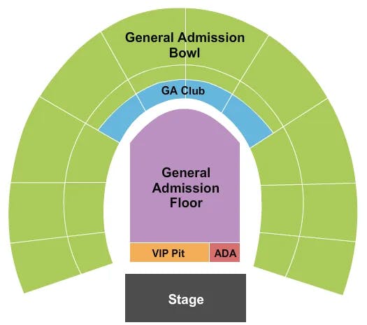 GA LEVEL WITH VIP Seating Map Seating Chart