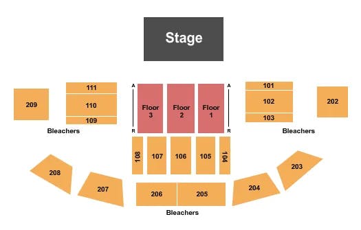  ENDSTAGE GA BLEACHERS Seating Map Seating Chart