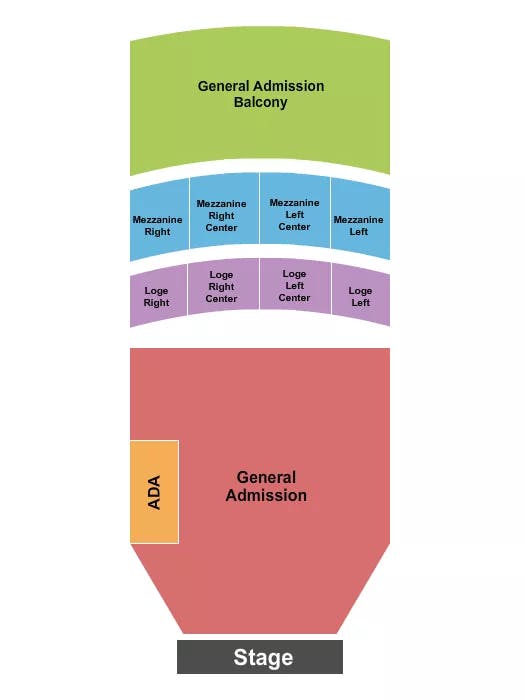 FOX THEATER OAKLAND ENDSTAGE GA BALCONY Seating Map Seating Chart