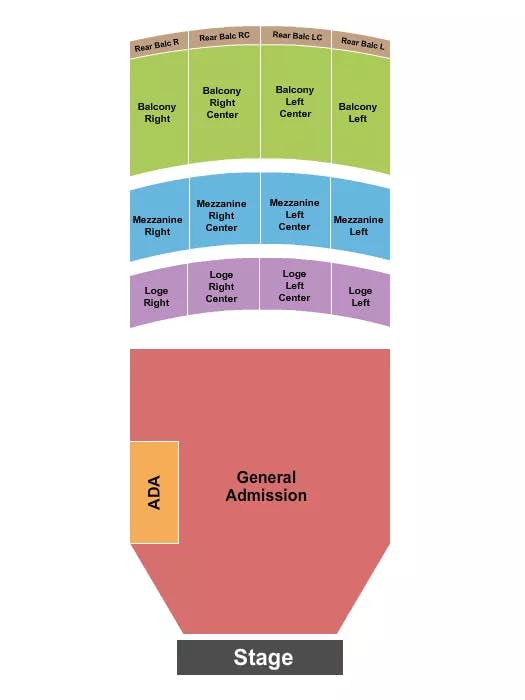 FOX THEATER OAKLAND ENDSTAGE GA FLOOR 2 Seating Map Seating Chart