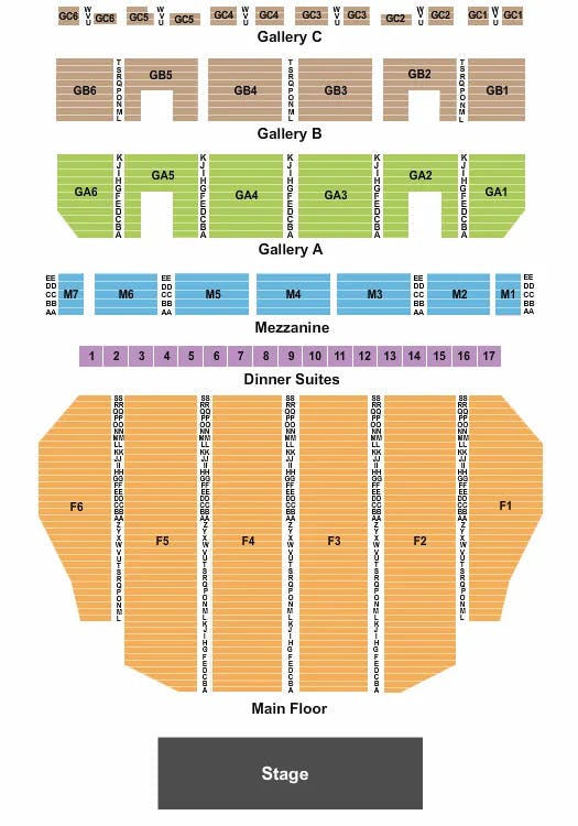 FOX THEATRE DETROIT ENDSTAGE NO PIT Seating Map Seating Chart