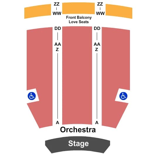  ENDSTAGE NO REAR BALC Seating Map Seating Chart