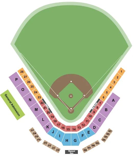 JUDY JOHNSON FIELD AT DANIEL S FRAWLEY STADIUM BASEBALL Seating Map Seating Chart