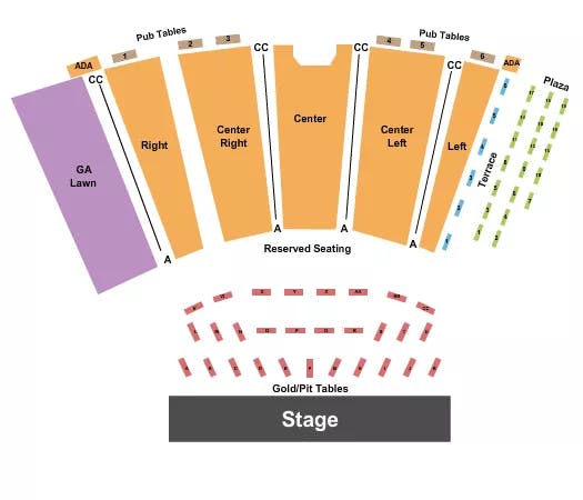  ENDSTAGE PIT TABLES Seating Map Seating Chart