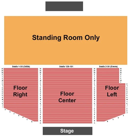  END STAGE Seating Map Seating Chart
