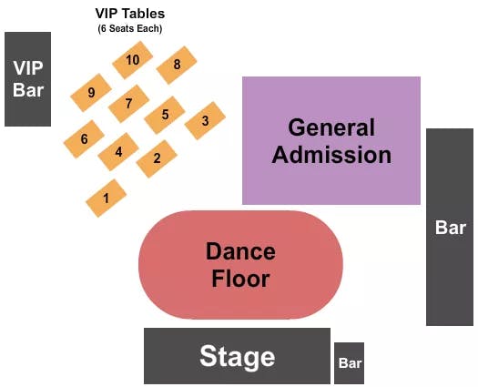  DANCE FLOOR GA TABLES Seating Map Seating Chart