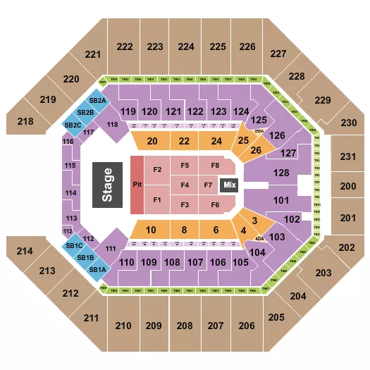  ENDSTAGE SMALL PIT Seating Map Seating Chart