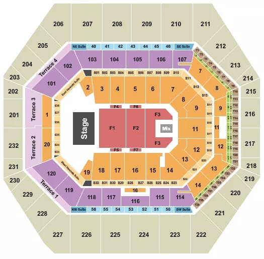  BARRY MANILOW Seating Map Seating Chart