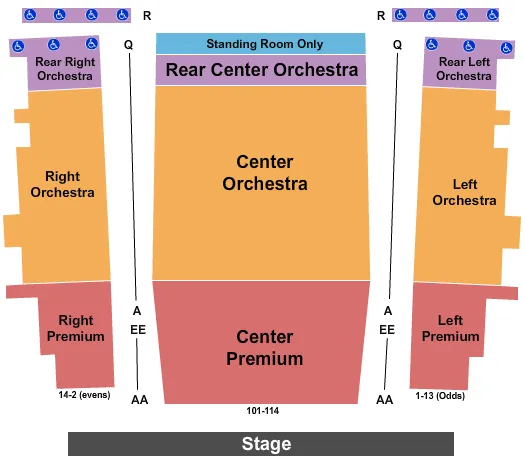  END STAGE Seating Map Seating Chart