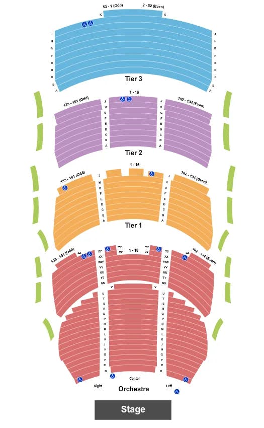 GEORGE S AND DOLORES DORE ECCLES THEATER ENDSTAGE 2 Seating Map Seating Chart
