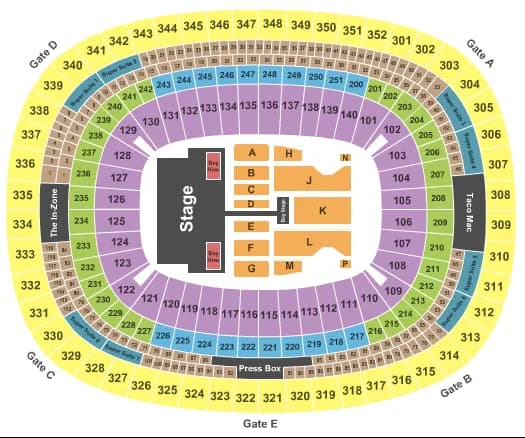  BEYONCE Seating Map Seating Chart