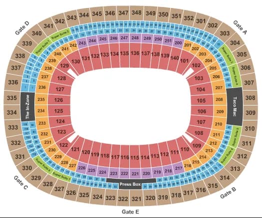  MOSTER JAM Seating Map Seating Chart