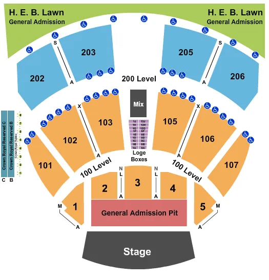  ENDSTAGE PIT GA SRO Seating Map Seating Chart