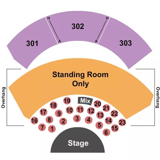 GILA RIVER HOTELS CASINOS WILD HORSE PASS RESERVED GA TABLES Seating Map Seating Chart