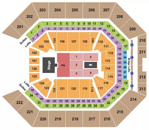  PEARL JAM Seating Map Seating Chart