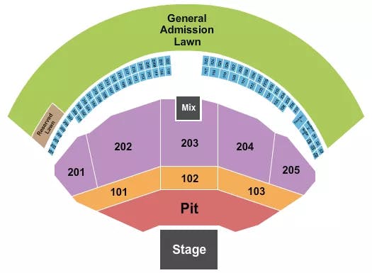  END STAGE PIT 2 Seating Map Seating Chart