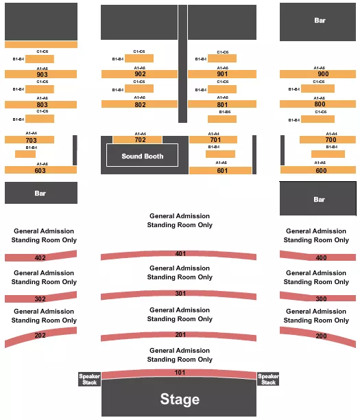 GRANADA THEATER DALLAS ENDSTAGE GA FLOOR 2 Seating Map Seating Chart