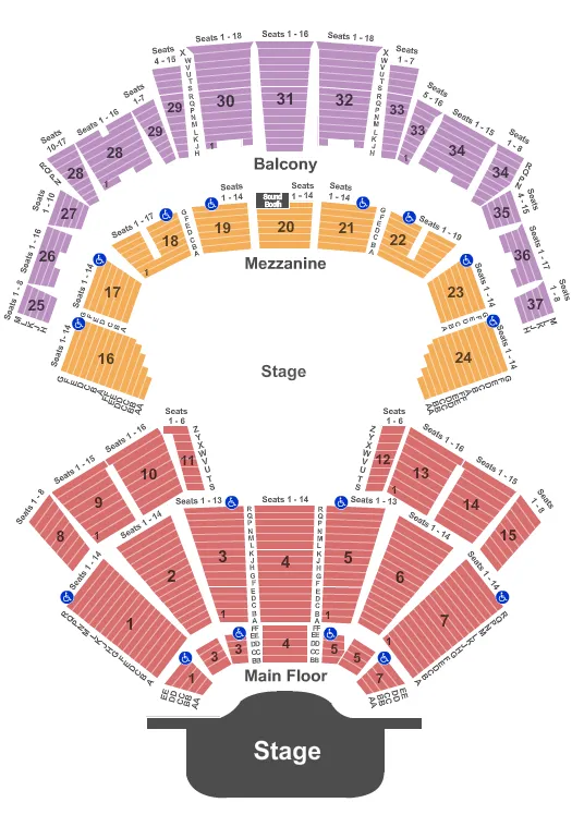  END STAGE Seating Map Seating Chart