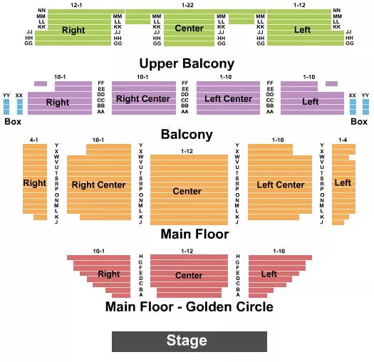 THE GRAND THEATRE WAUSAU ENDSTAGE Seating Map Seating Chart