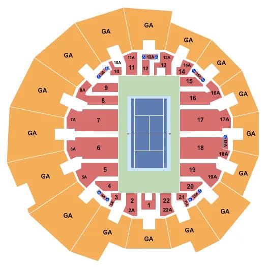  TENNIS Seating Map Seating Chart