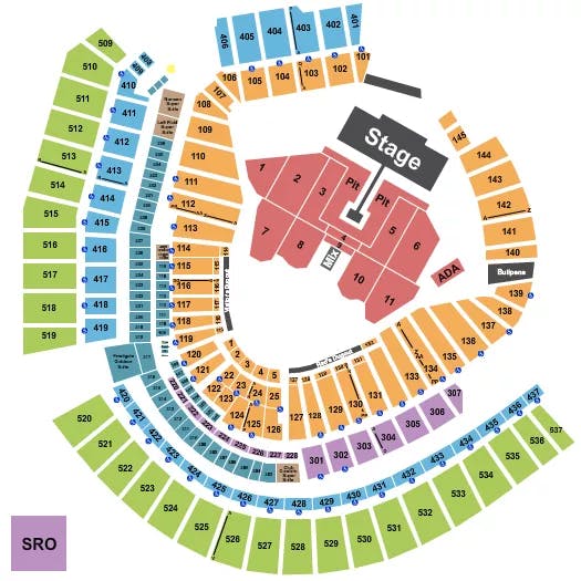  GREEN DAY 2024 Seating Map Seating Chart