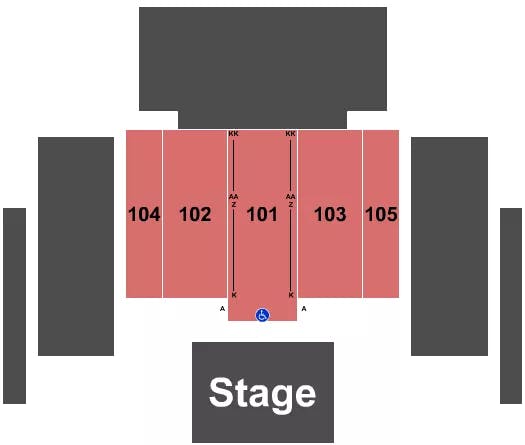 GREAT HALL AT CHARLES F DODGE CITY CENTER ENDSTAGE 6 Seating Map Seating Chart