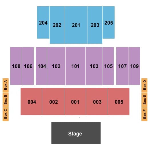 GREAT HALL AT CHARLES F DODGE CITY CENTER ENDSTAGE 3 Seating Map Seating Chart
