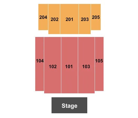 GREAT HALL AT CHARLES F DODGE CITY CENTER ENDSTAGE 5 Seating Map Seating Chart