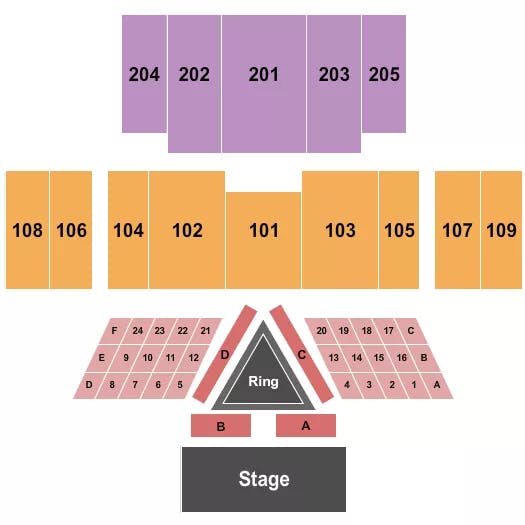 GREAT HALL AT CHARLES F DODGE CITY CENTER MMA 3 Seating Map Seating Chart