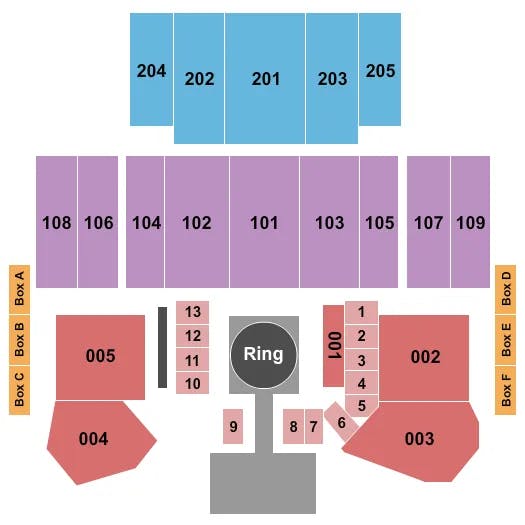 GREAT HALL AT CHARLES F DODGE CITY CENTER MMA Seating Map Seating Chart