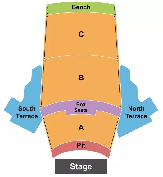 GREEK THEATRE LOS ANGELES CA END STAGE 2 Seating Map Seating Chart