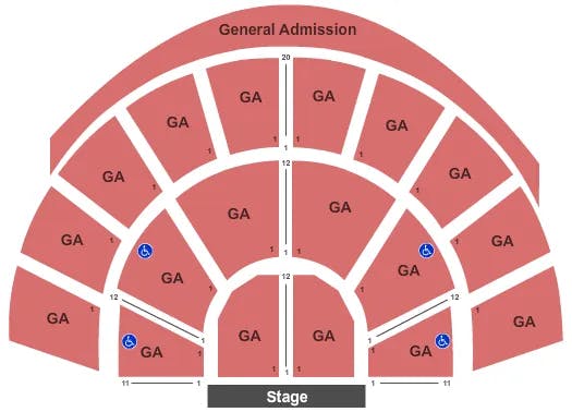 GREEK THEATRE UC BERKELEY END STAGE GA Seating Map Seating Chart